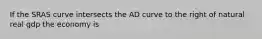 If the SRAS curve intersects the AD curve to the right of natural real gdp the economy is