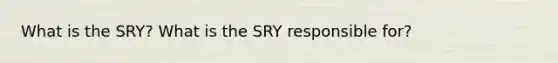 What is the SRY? What is the SRY responsible for?