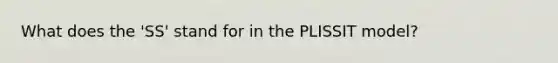 What does the 'SS' stand for in the PLISSIT model?