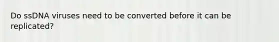 Do ssDNA viruses need to be converted before it can be replicated?