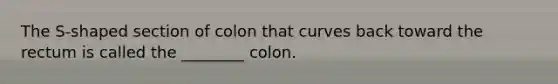 The S-shaped section of colon that curves back toward the rectum is called the ________ colon.