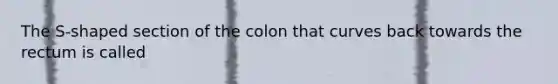 The S-shaped section of the colon that curves back towards the rectum is called