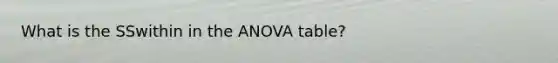 What is the SSwithin in the ANOVA table?