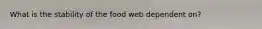 What is the stability of the food web dependent on?