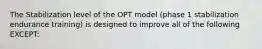 The Stabilization level of the OPT model (phase 1 stabilization endurance training) is designed to improve all of the following EXCEPT: