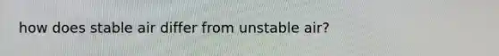 how does stable air differ from unstable air?