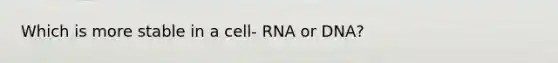 Which is more stable in a cell- RNA or DNA?