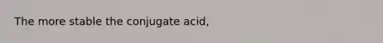 The more stable the conjugate acid,