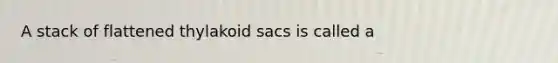 A stack of flattened thylakoid sacs is called a