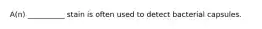 A(n) __________ stain is often used to detect bacterial capsules.