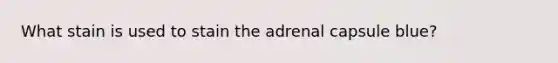 What stain is used to stain the adrenal capsule blue?