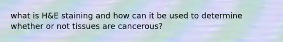 what is H&E staining and how can it be used to determine whether or not tissues are cancerous?