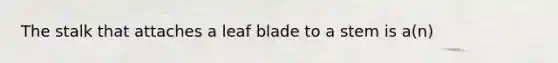 The stalk that attaches a leaf blade to a stem is a(n)