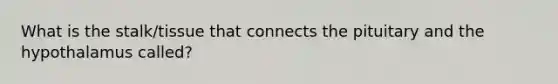 What is the stalk/tissue that connects the pituitary and the hypothalamus called?