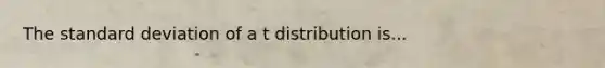 The standard deviation of a t distribution is...