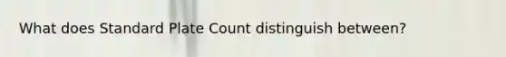 What does Standard Plate Count distinguish between?