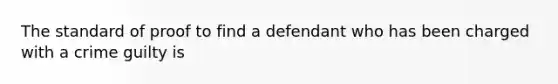 The standard of proof to find a defendant who has been charged with a crime guilty is