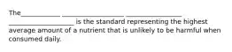 The____________ ___________________ _________________ ____________________ is the standard representing the highest average amount of a nutrient that is unlikely to be harmful when consumed daily.