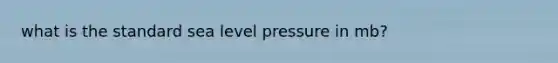 what is the standard sea level pressure in mb?