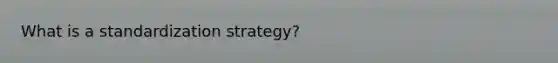 What is a standardization strategy?