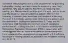 Standards of Nursing Practice is a set of guidelines for providing highquality nursing care and criteria for evaluating care. Such guidelines help assure patients that they are receiving high-quality care. The standards are important if a legal dispute arises over the quality of care provided to a patient. Which of the following statements best describes the Standards of Nursing Practice? A. It includes various steps of the nursing process and the standards of professional performance B. These are the statements that illustrate the minimum level of acceptable performance in nursing practice C. It is a license issued by the Professional Regulation Commission (PRC) in cooperation with the Philippines Nurse's Association (PNA) to protect the public from substandard or incompetent nursing practice D. It refers to the scope of nursing practice as defined in the Philippine Nursing Act, RA 9173