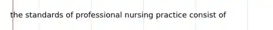 the standards of professional nursing practice consist of