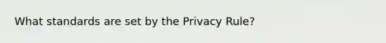 What standards are set by the Privacy Rule?