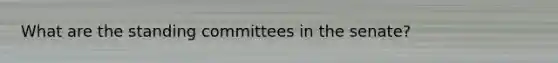 What are the standing committees in the senate?