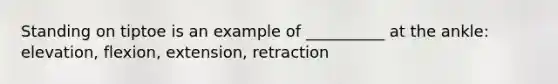 Standing on tiptoe is an example of __________ at the ankle: elevation, flexion, extension, retraction