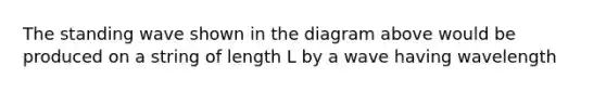 The standing wave shown in the diagram above would be produced on a string of length L by a wave having wavelength