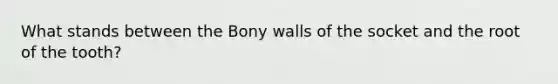 What stands between the Bony walls of the socket and the root of the tooth?