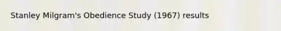 Stanley Milgram's Obedience Study (1967) results