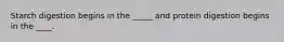 Starch digestion begins in the _____ and protein digestion begins in the ____.