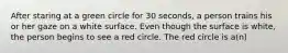 After staring at a green circle for 30 seconds, a person trains his or her gaze on a white surface. Even though the surface is white, the person begins to see a red circle. The red circle is a(n)