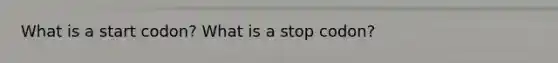 What is a start codon? What is a stop codon?