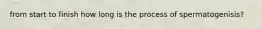 from start to finish how long is the process of spermatogenisis?