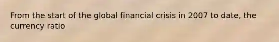 From the start of the global financial crisis in 2007 to date, the currency ratio