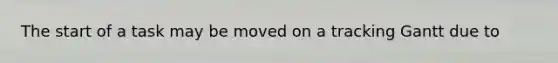 The start of a task may be moved on a tracking Gantt due to