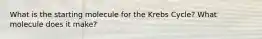 What is the starting molecule for the Krebs Cycle? What molecule does it make?