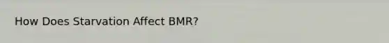 How Does Starvation Affect BMR?