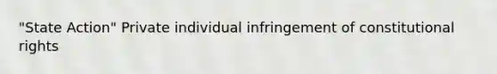 "State Action" Private individual infringement of constitutional rights