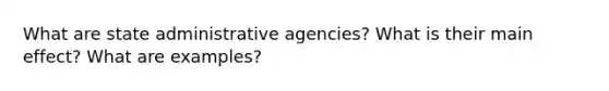 What are state administrative agencies? What is their main effect? What are examples?