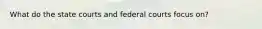 What do the state courts and federal courts focus on?