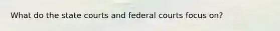 What do the state courts and federal courts focus on?