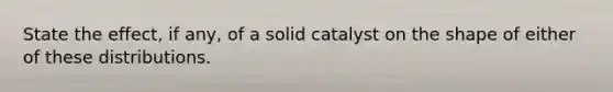 State the effect, if any, of a solid catalyst on the shape of either of these distributions.