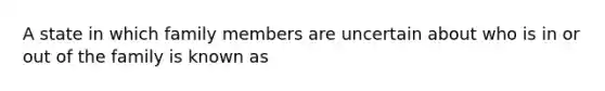 A state in which family members are uncertain about who is in or out of the family is known as