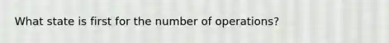 What state is first for the number of operations?