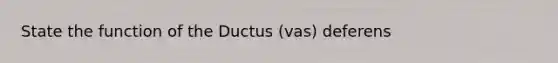 State the function of the Ductus (vas) deferens