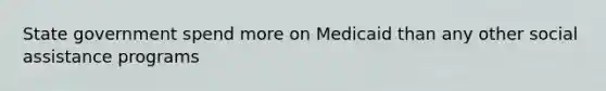 State government spend more on Medicaid than any other social assistance programs