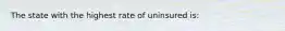 The state with the highest rate of uninsured is: